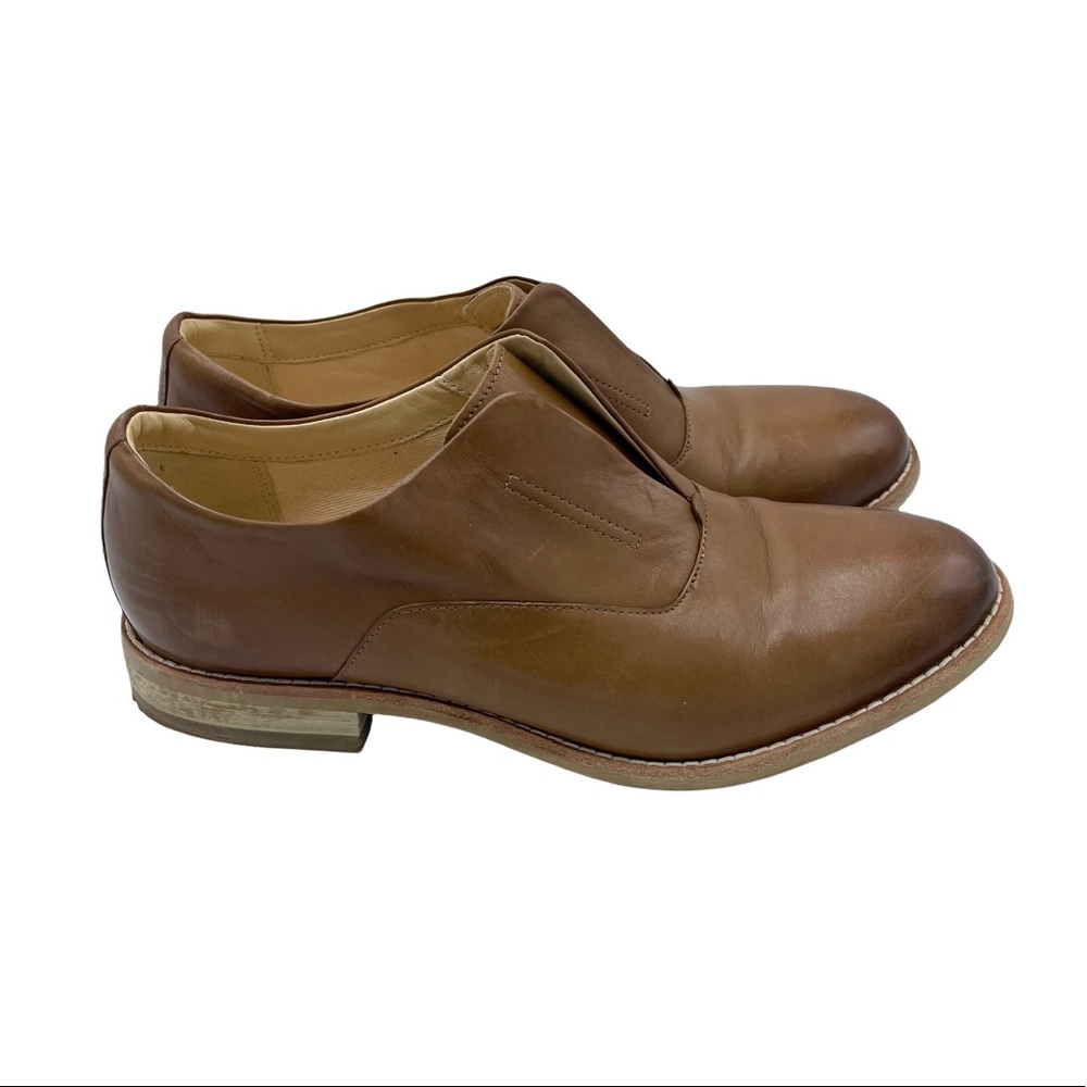 Clarks Edenvale Opal Dark Tan Leather Slip On Shoes